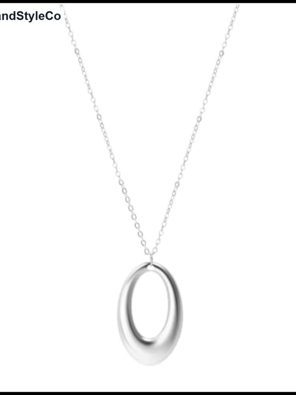 Chunky Oval Pendant Necklace Thick Circle Statement Chain Women Jewelry
